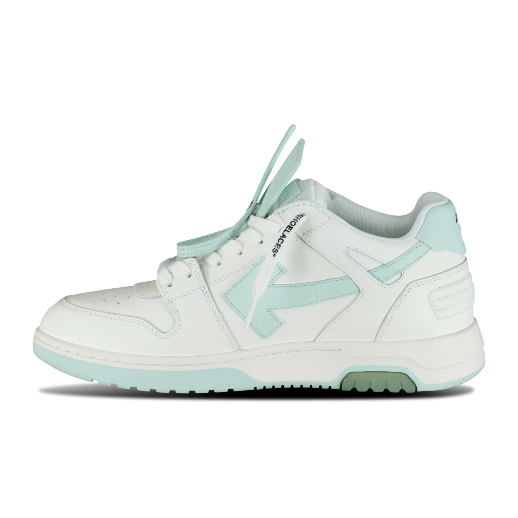 OFF-WHITE OUT OF OFFICE LOW TOP TRAINERS WHITE & MINT