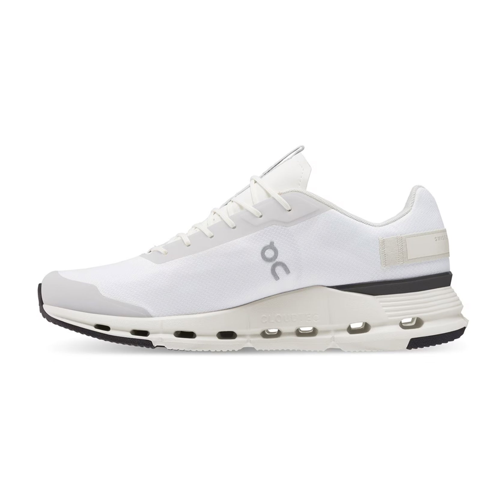 ON RUNNING CLOUDNOVA WHITE/BLACK TRAINERS