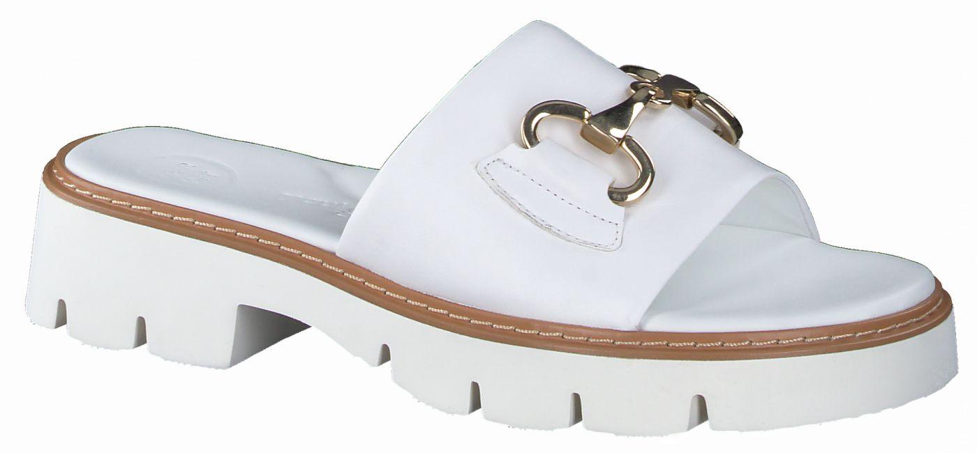 Paul Green 6051 White Leather Mule Sandal