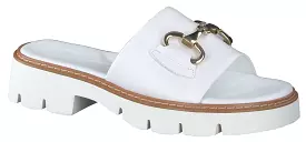 Paul Green 6051 White Leather Mule Sandal