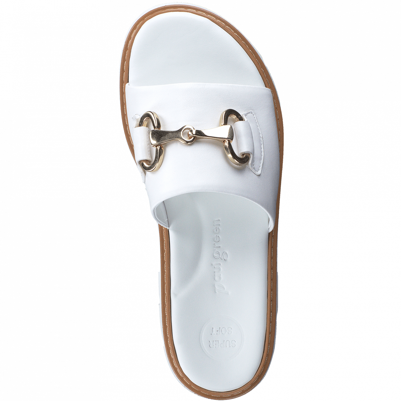 Paul Green 6051 White Leather Mule Sandal