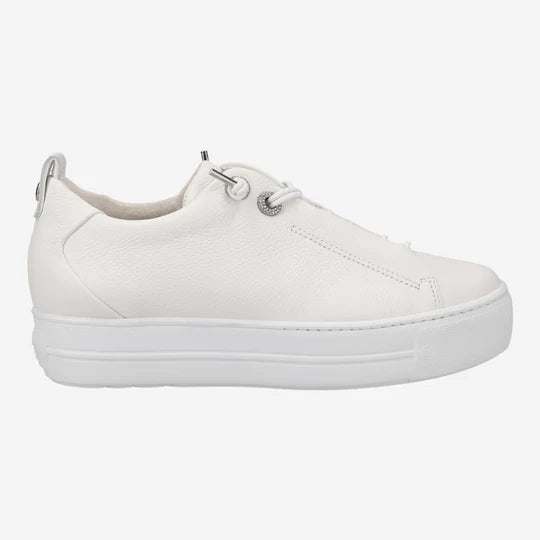 PAUL GREEN SUPER SOFT LEATHER TRAINERS WHITE 5417-045