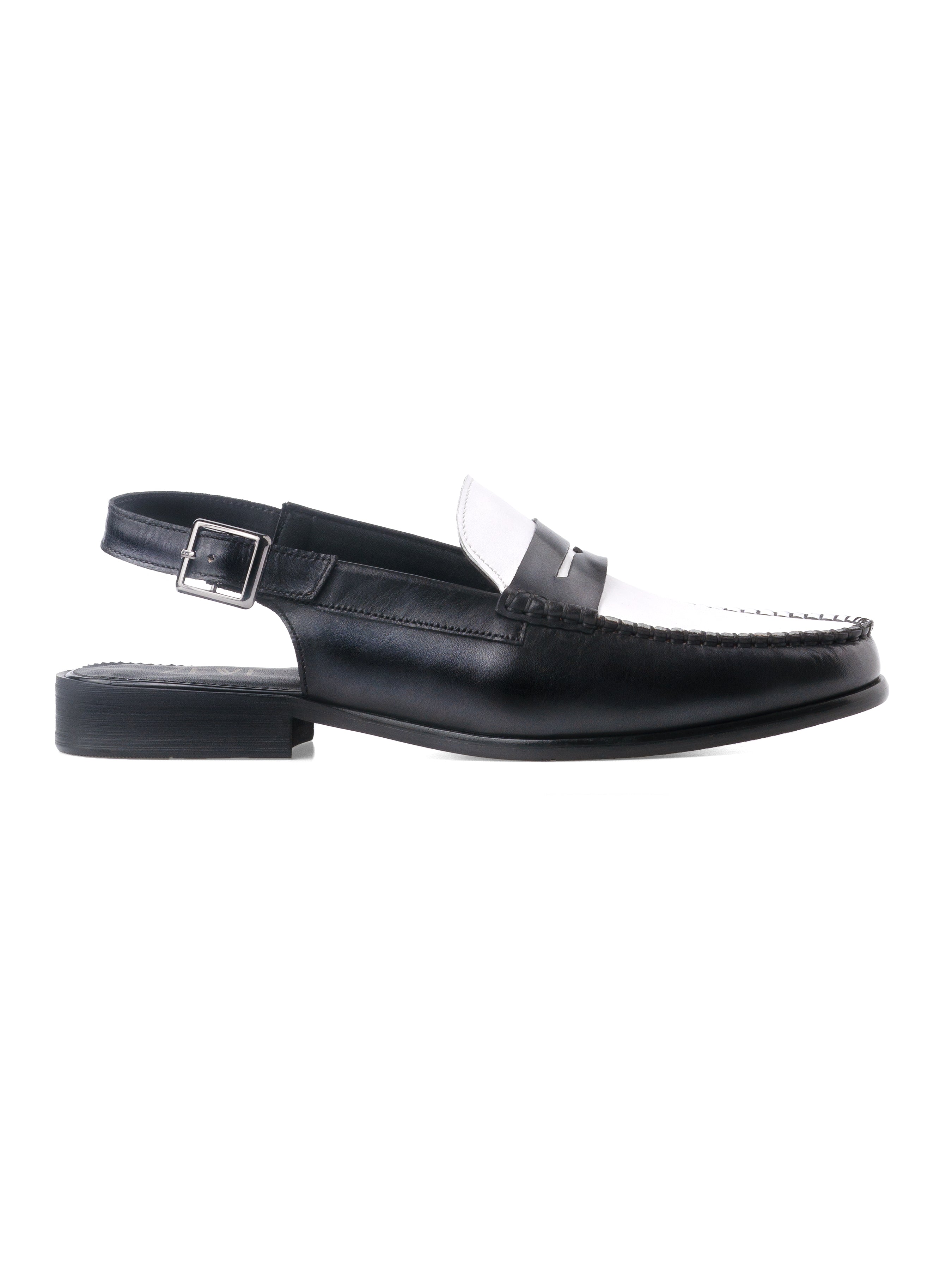 Penny Mules Sandal - Black & White