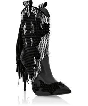 Philipp Plein Leather Boots Lo-Heels High Cowboy