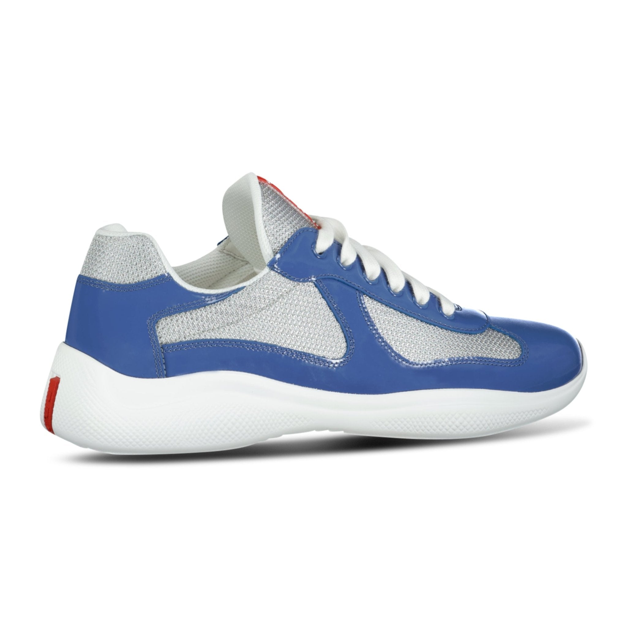 PRADA AMERICAS CUP MESH TRAINERS PATENT BLUE