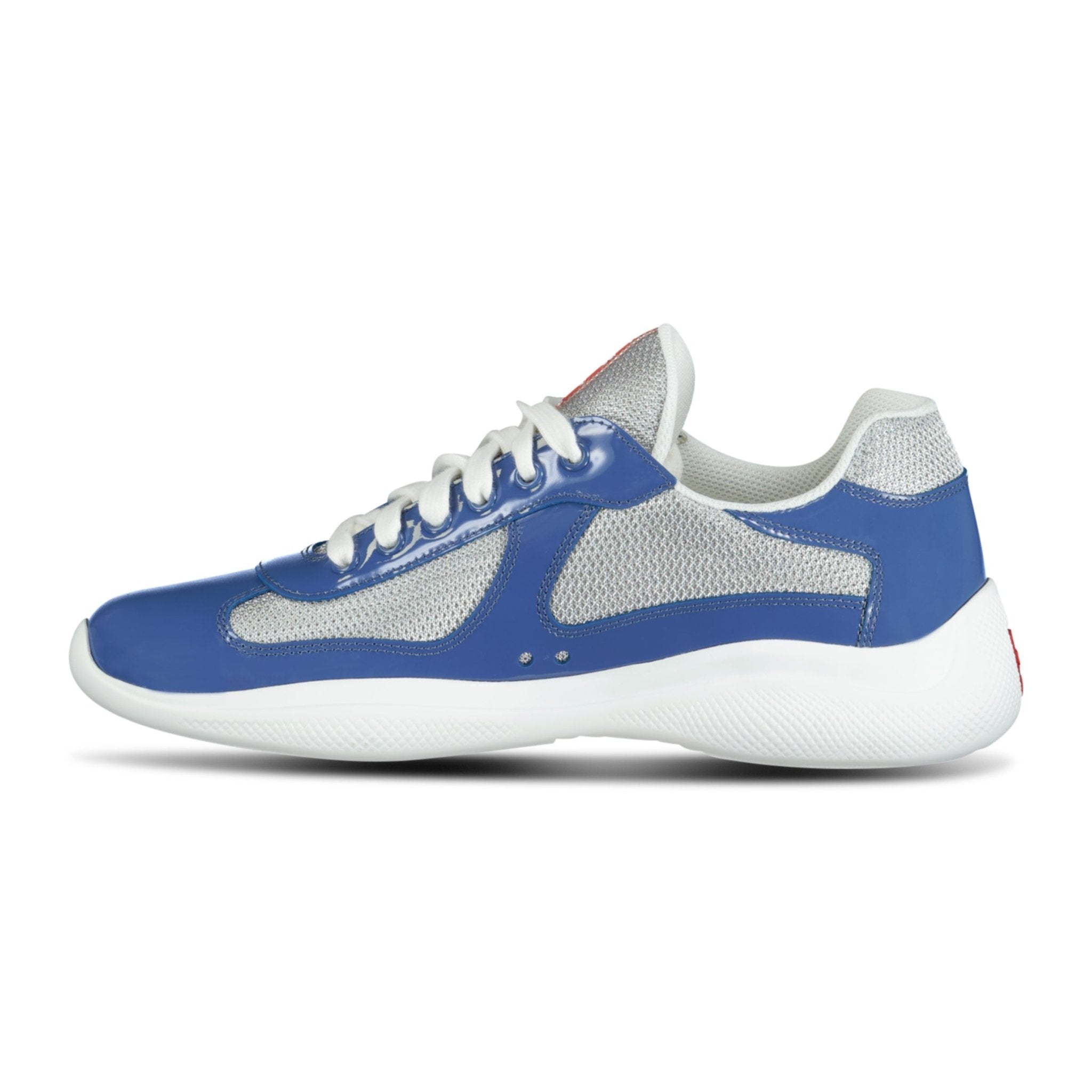 PRADA AMERICAS CUP MESH TRAINERS PATENT BLUE