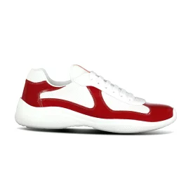 PRADA AMERICAS CUP MESH TRAINERS PATENT RED