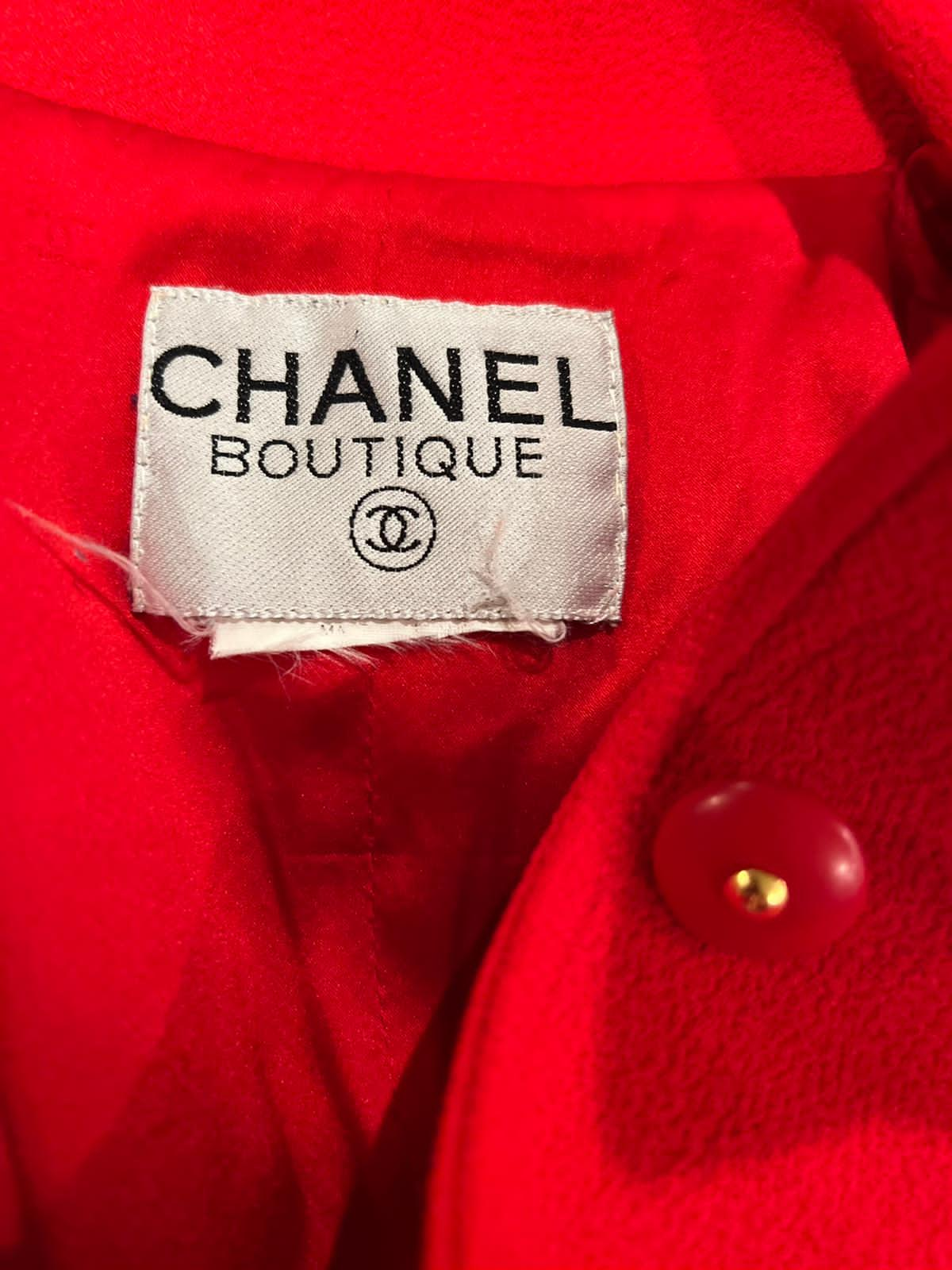 Rare Collectors Chanel Vintage 95A 1995 Fall Red Long Jacket US 6