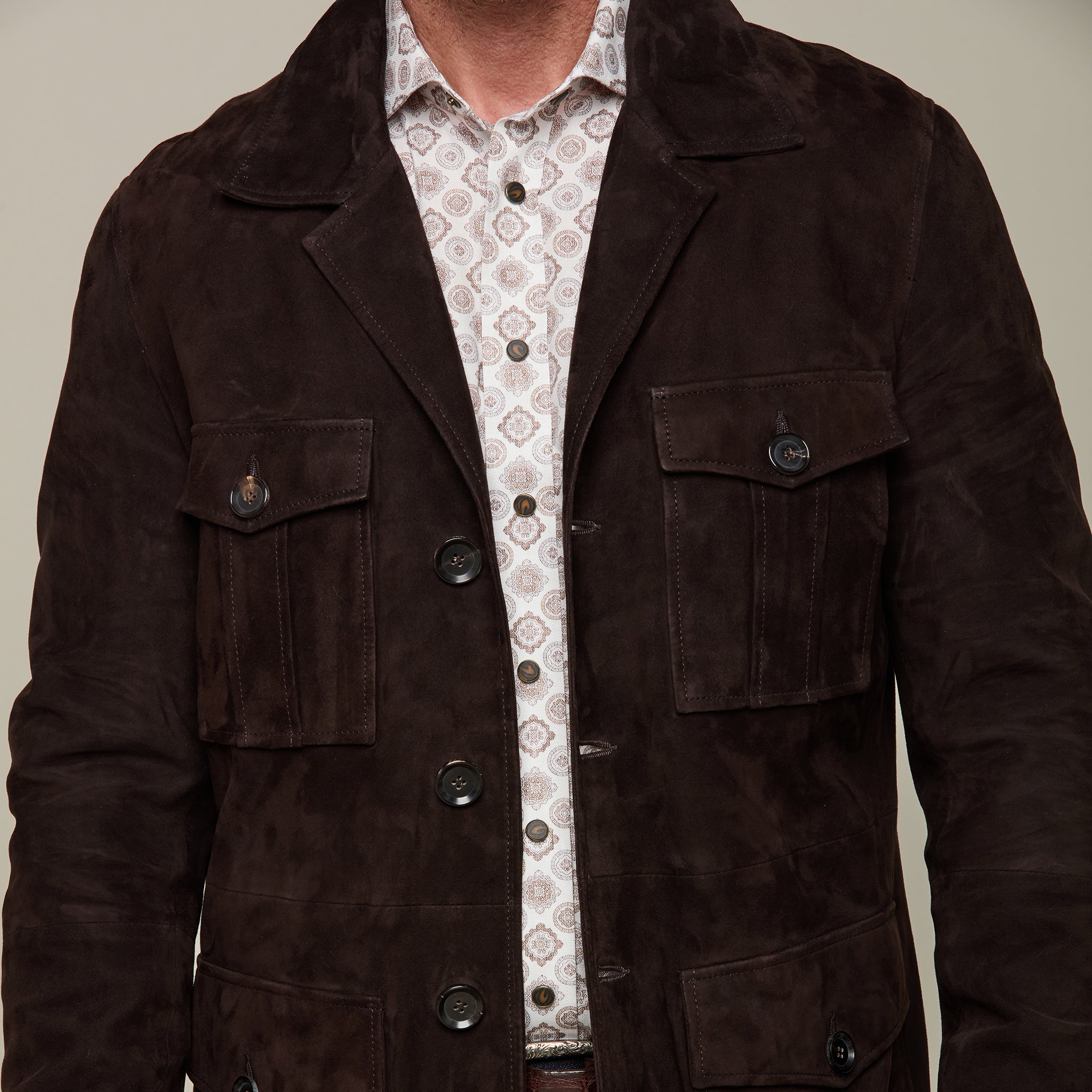 Safari Suede Jacket :: Chocolate