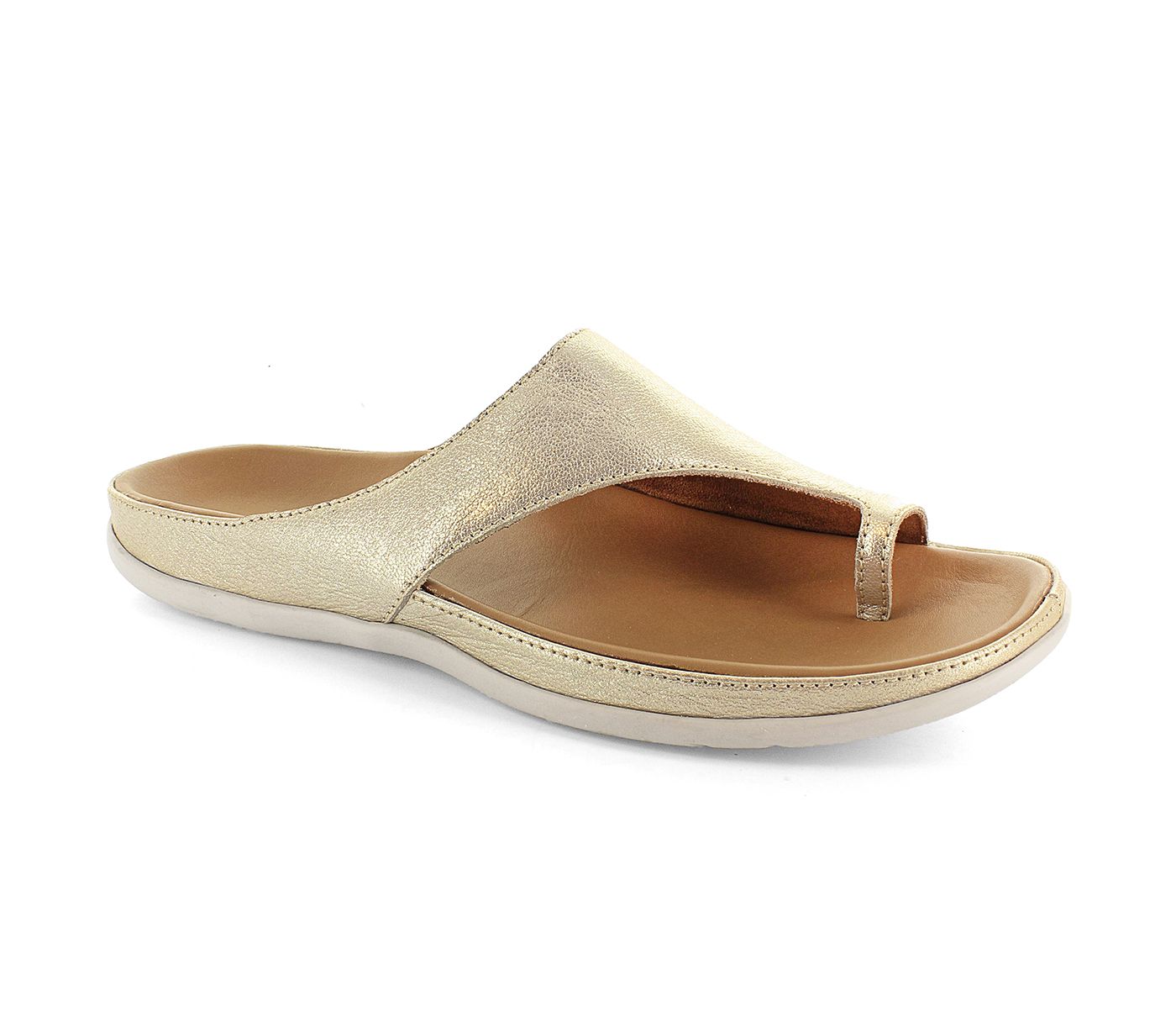 STRIVE Capri Metallic Gold Toe Post Sandal