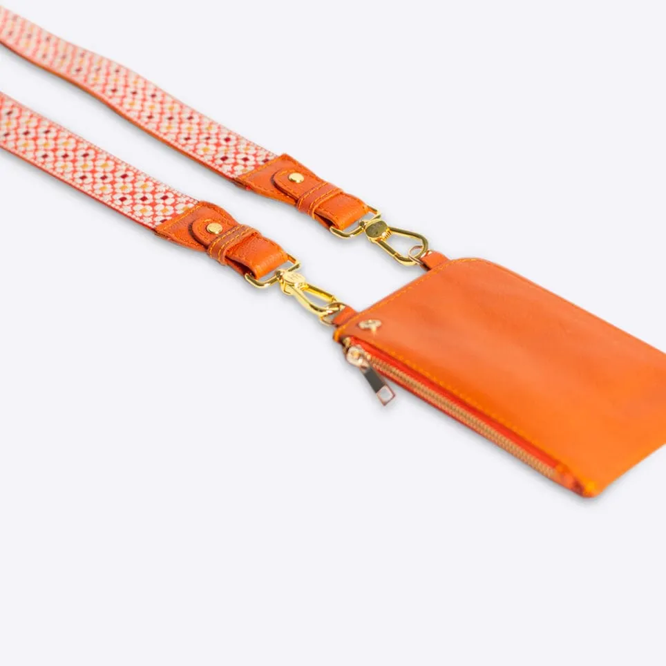 Tangerine V.I.P. + Coral Coat of Arms Hip Strap