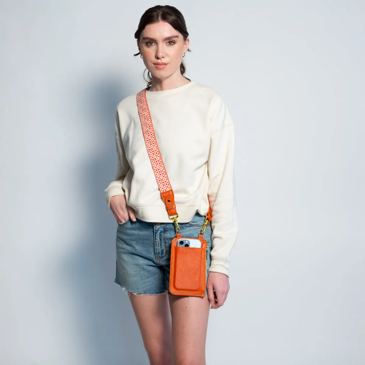 Tangerine V.I.P. + Coral Coat of Arms Hip Strap