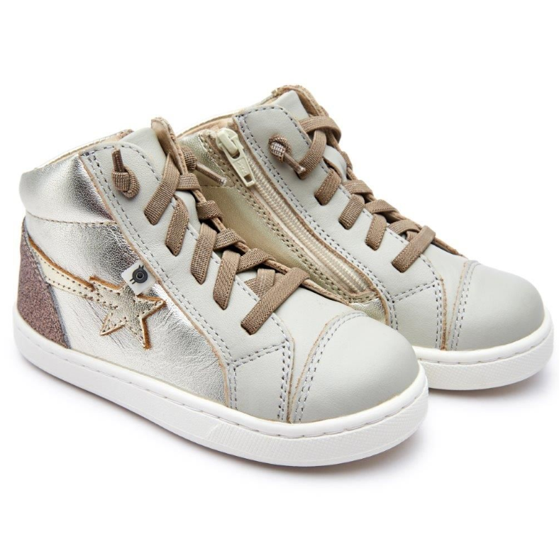 Titanium/Gold Shoot High Top Sneakers