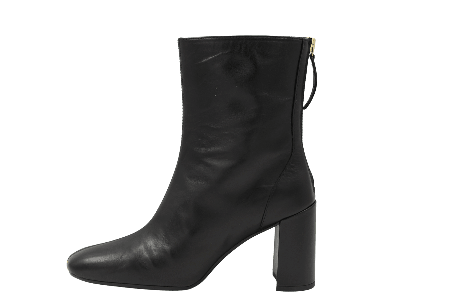 UNISA Black Leather Block Heel Ankle Boot UNITY