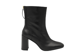 UNISA Black Leather Block Heel Ankle Boot UNITY