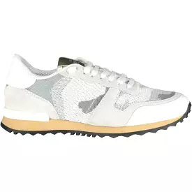 VALENTINO  MESH ROCKRUNNER TRAINERS WHITE