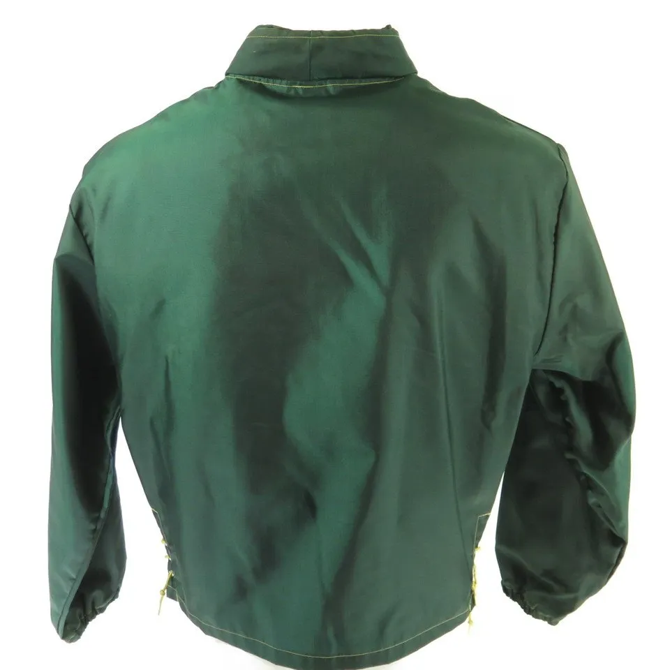 Vintage 60s Thick Nylon Shell Jacket Mens L Green USA Made Talon Zip