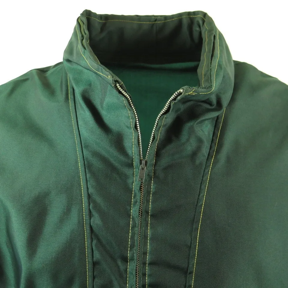 Vintage 60s Thick Nylon Shell Jacket Mens L Green USA Made Talon Zip