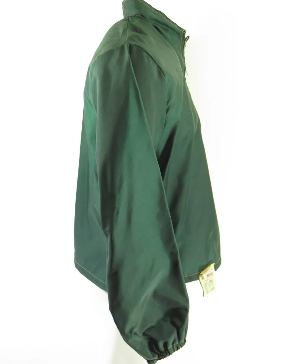 Vintage 60s Thick Nylon Shell Jacket Mens L Green USA Made Talon Zip