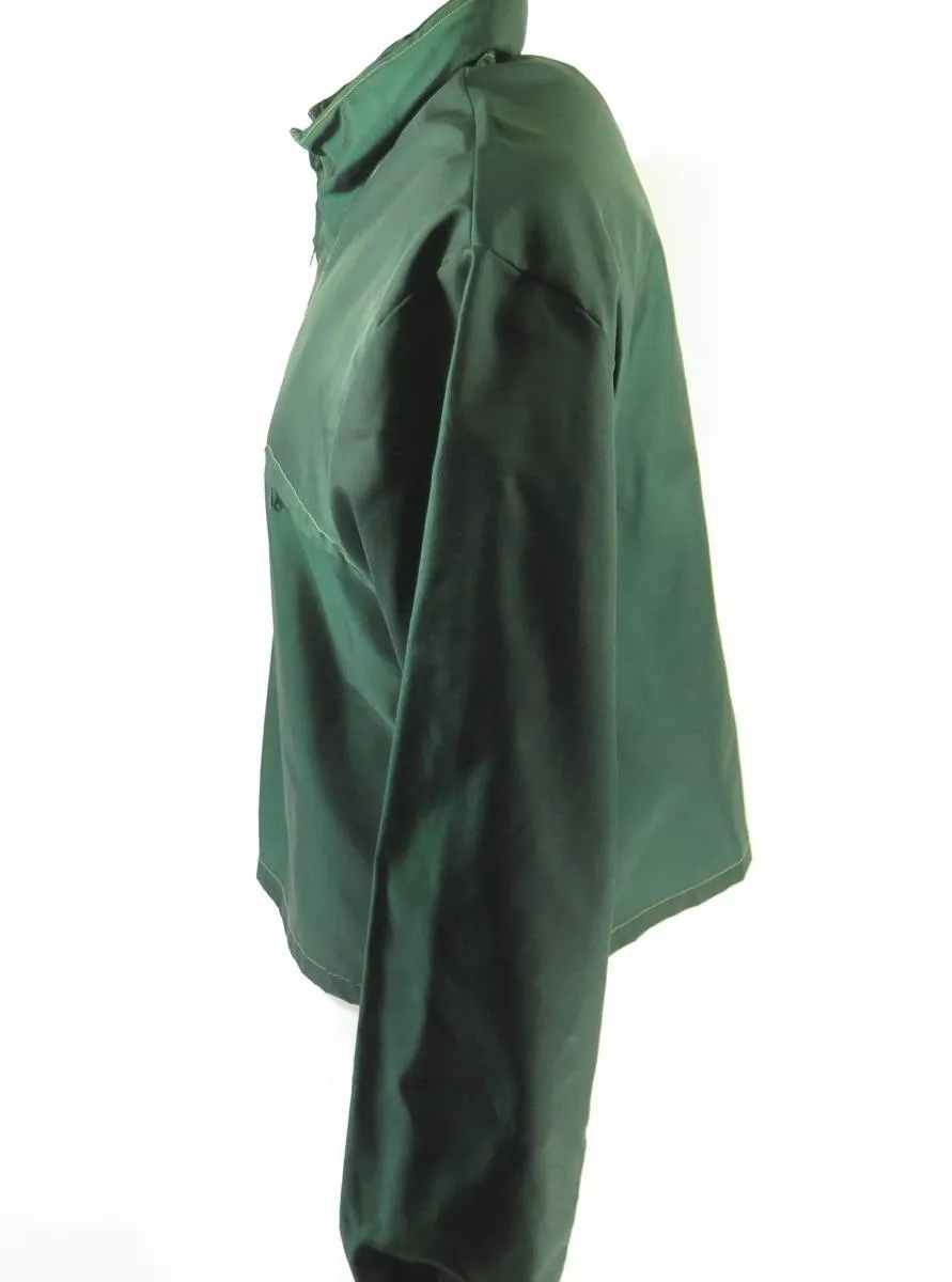 Vintage 60s Thick Nylon Shell Jacket Mens L Green USA Made Talon Zip