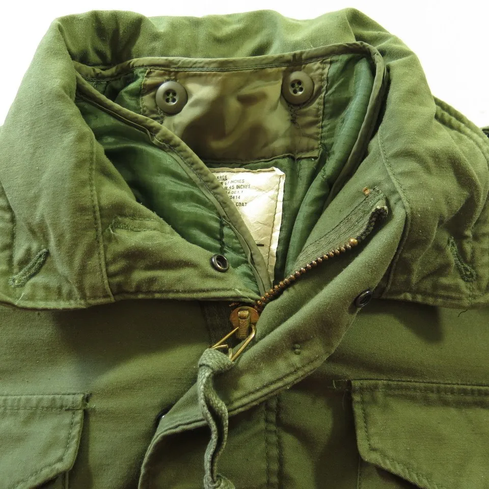 Vintage 70s Alpha Industries M-65 Field Jacket L Military USA Additional Liner