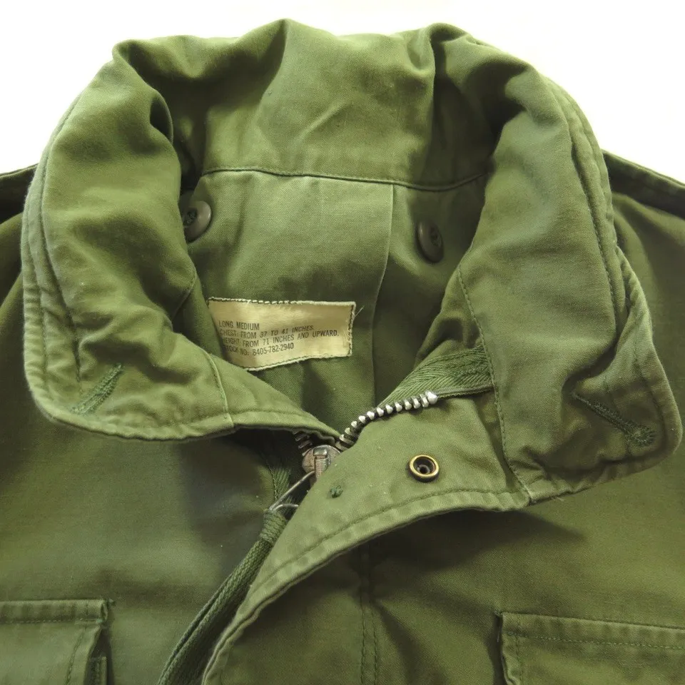 Vintage 70s M-65 Field Jacket Mens M Long Vietnam Era OG-107