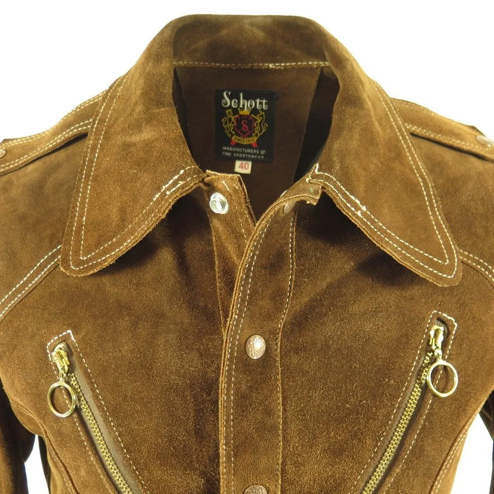 Vintage 70s Schott Meltor Cowhide Jacket Men 40