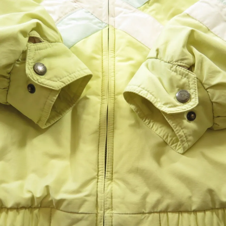 Vintage 80s Bogner Ski Jacket Womens L Retro Puffy Snowboard Pastel Yellow