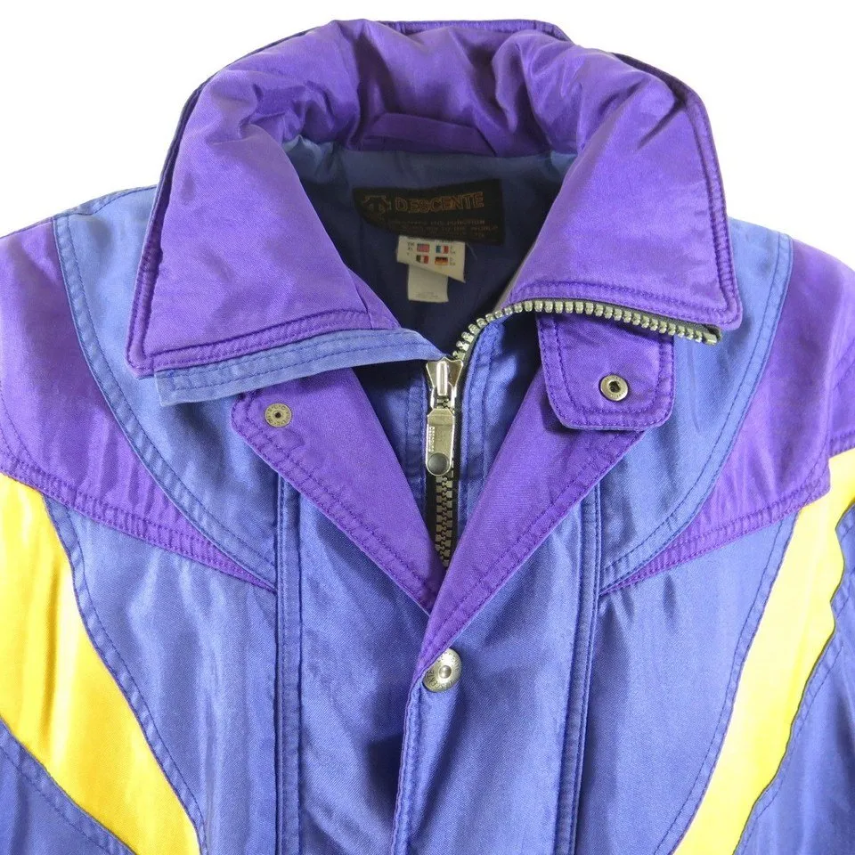 Vintage 80s Descente Ski Jacket XL Purple Retro Insulated Japan Made