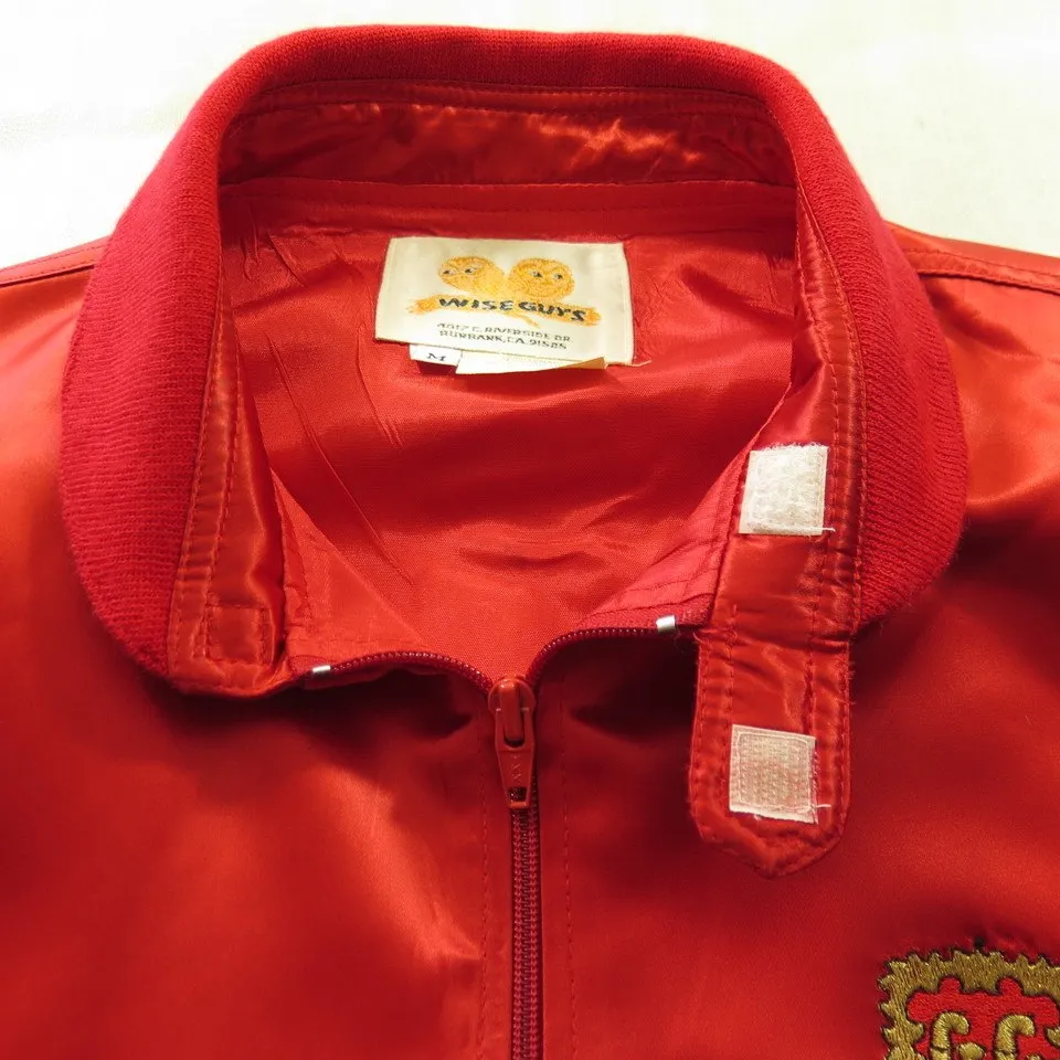 Vintage 80s Gold Coast Casino Jacket Medium Las Vegas Embroidered Red Satin