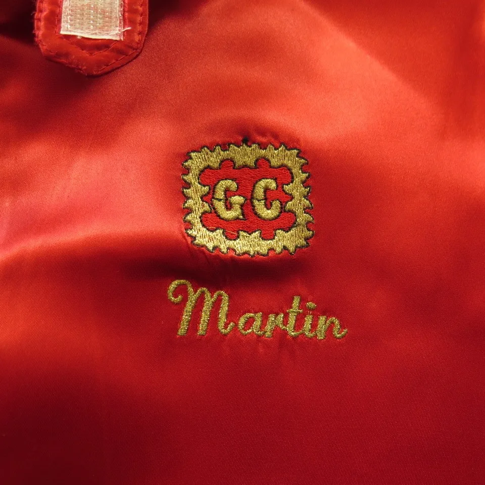 Vintage 80s Gold Coast Casino Jacket Medium Las Vegas Embroidered Red Satin