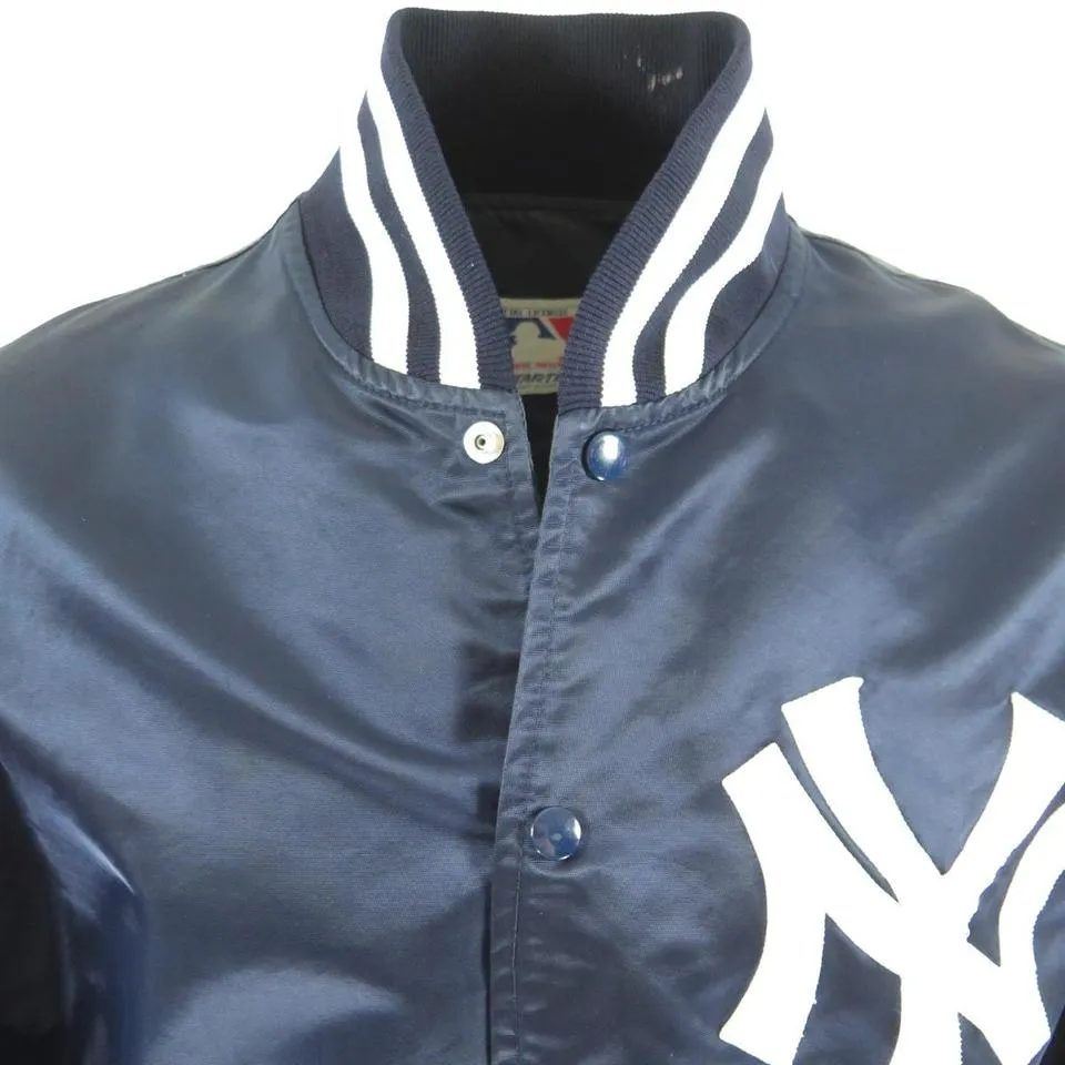 Vintage 80s New York Yankees Starter Jacket Mens XL MLB Baseball Satin Blue