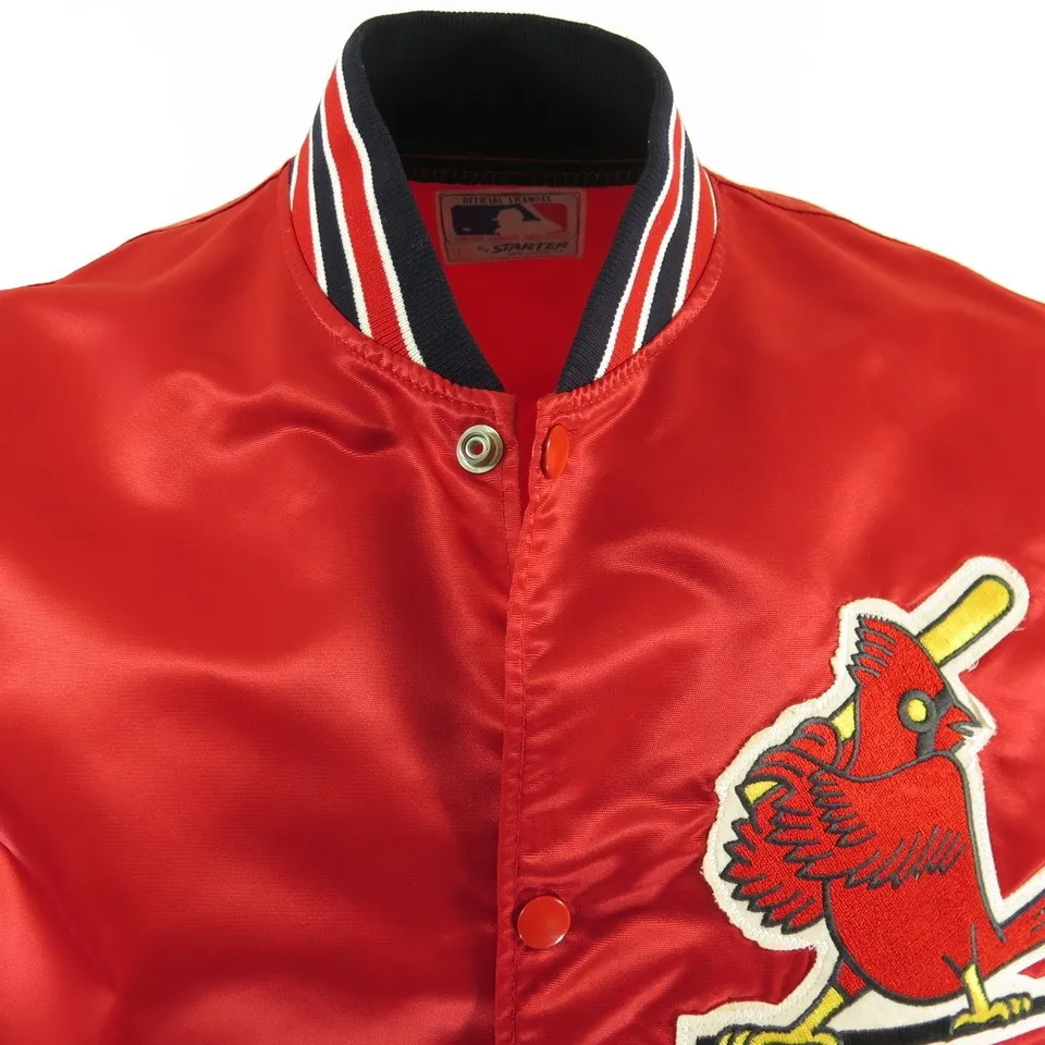 Vintage 80s St Louis Cardinals Starter Jacket L Red MLB Baseball Satin