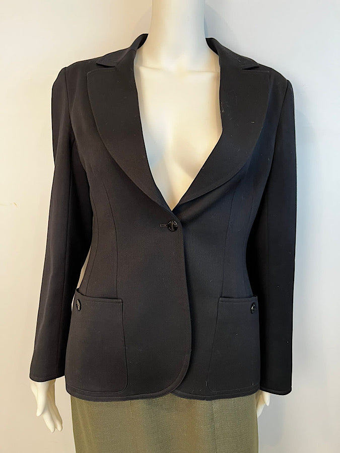 Vintage Chanel 98A 1998 Fall Classic Black Blazer Jacket FR 40 US 4/6