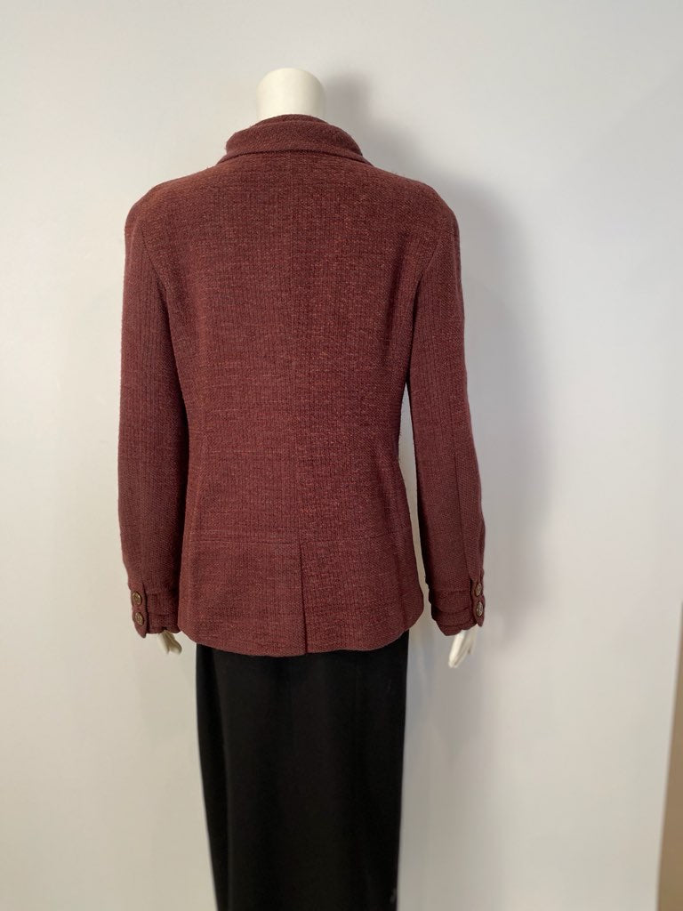 Vintage Chanel 98A, 1998 Fall Maroon Jacket FR 40 US 6/8