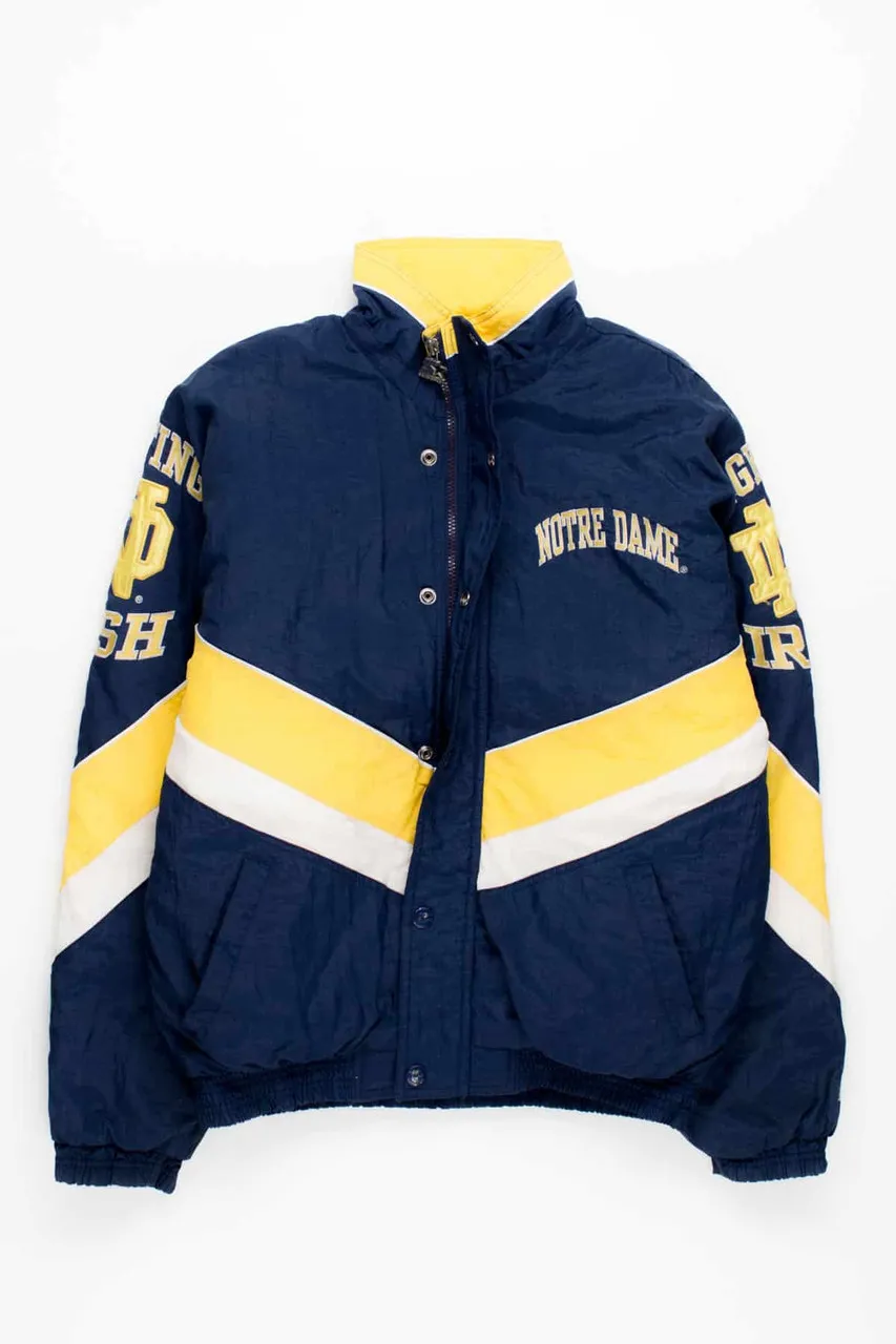 Vintage Spellout Notre Dame Quilted Starter Jacket