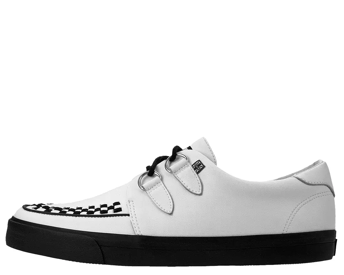 White Leather D-Ring Sneaker